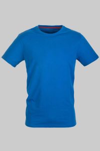 Camiseta Hombre Azul fondo gris